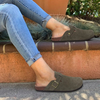 Women's Buckle Strap Slip-On Boston Clogs