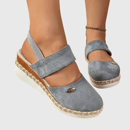 Braided Layered Elevated Strapped Closed Round Sandals