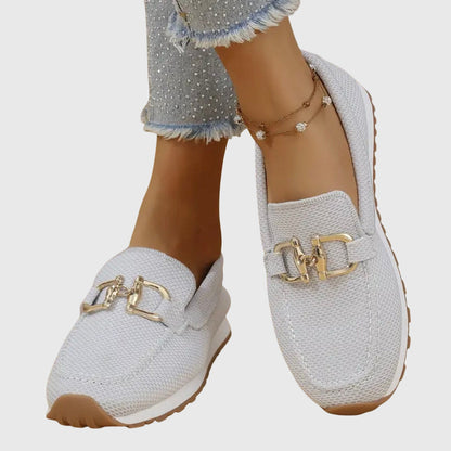 Low Heel Slip On Textured Loafer