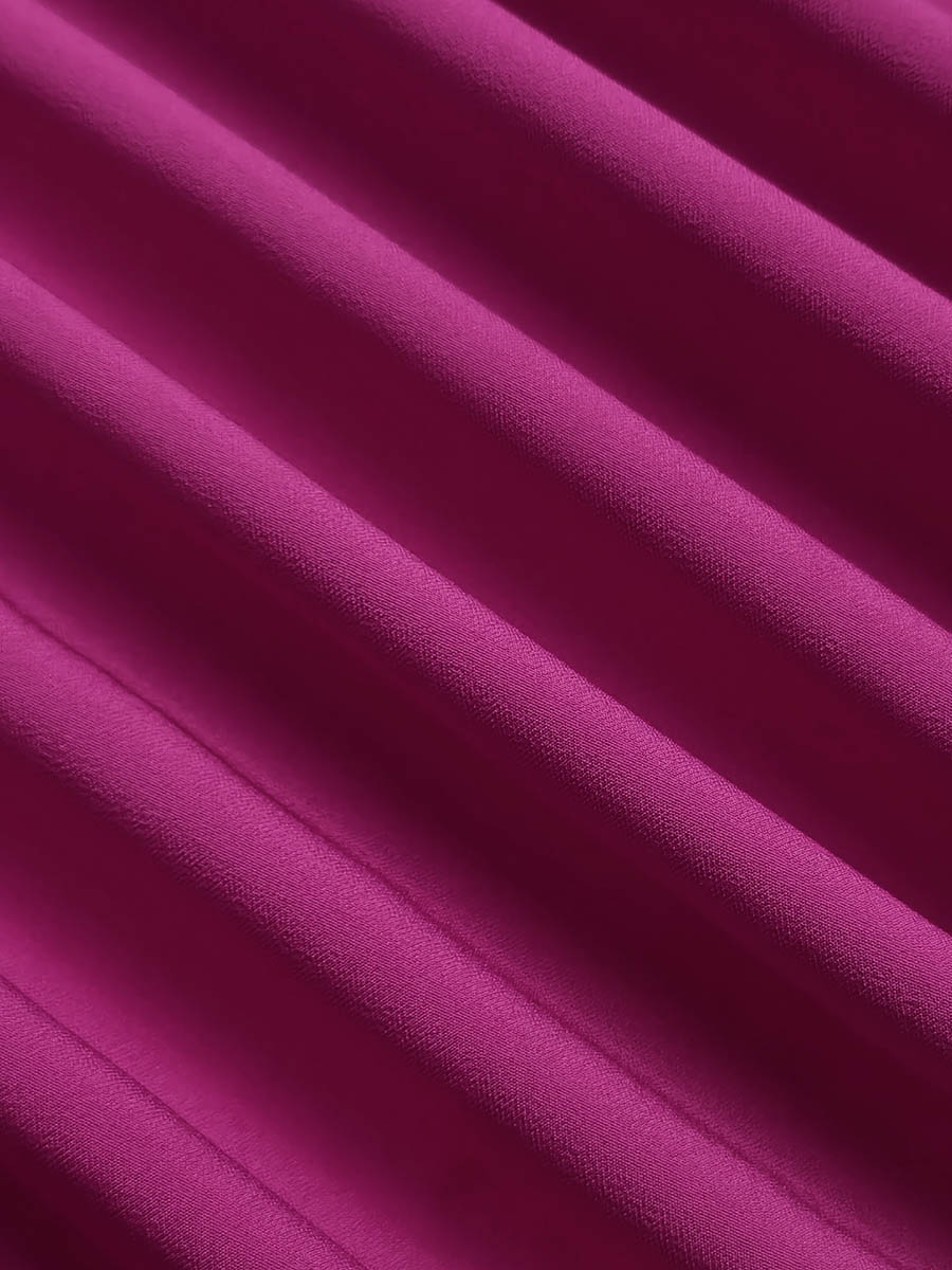 Long Sleeves Loose Pleated Tiered Round-Neck Maxi Dress