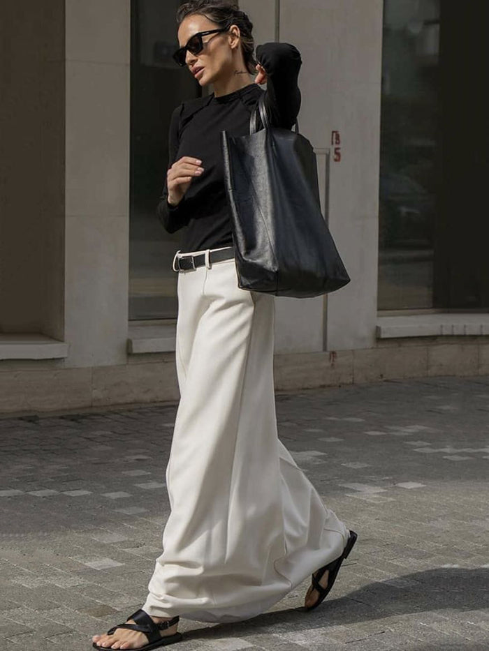 Belted Seam Detail A Line Maxi Skirt