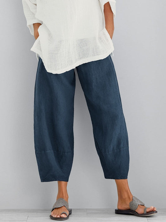 Relaxed Baggy Seamed Unpatterned Curved Short Trousers