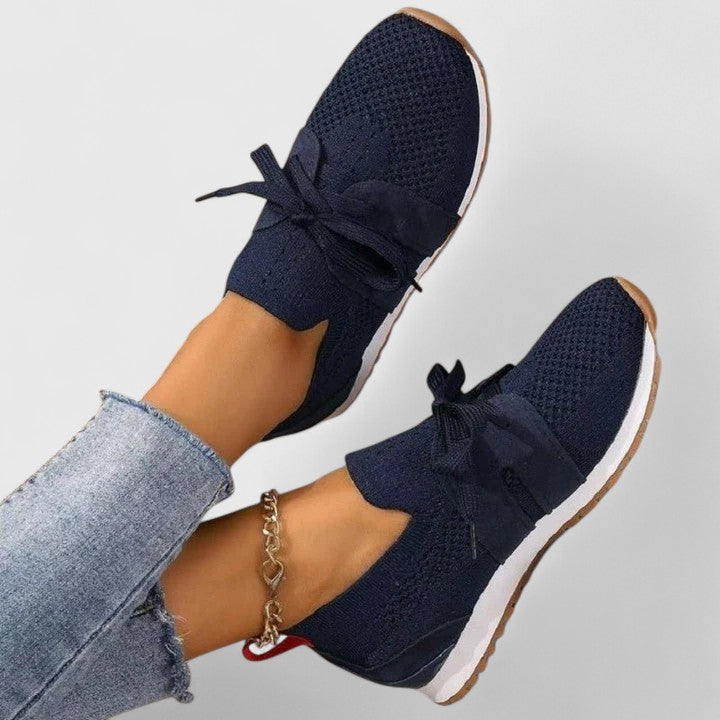 Laced Paneled Textured Tabbed Low Round Toe Sneakers