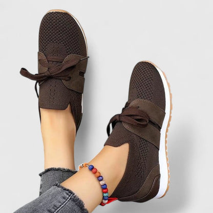 Laced Paneled Textured Tabbed Low Round Toe Sneakers
