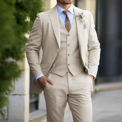 Structured Tapered Buttoned Flapped Vented Suit Set