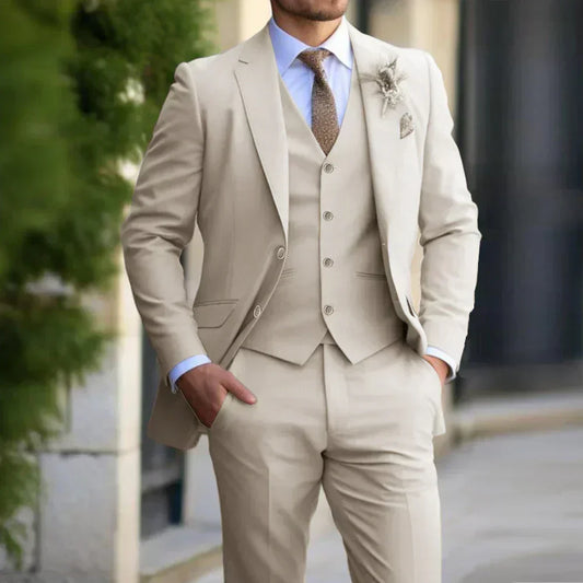 Structured Tapered Buttoned Flapped Vented Suit Set