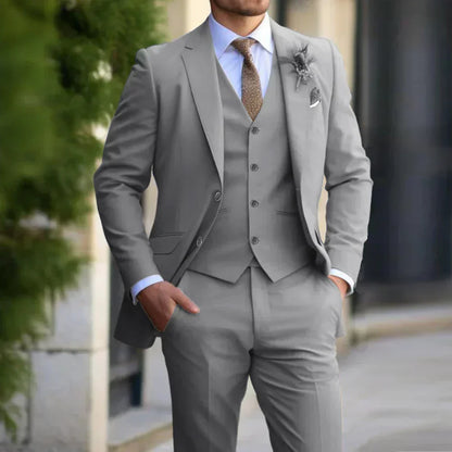 Structured Tapered Buttoned Flapped Vented Suit Set
