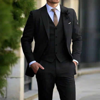 Structured Tapered Buttoned Flapped Vented Suit Set