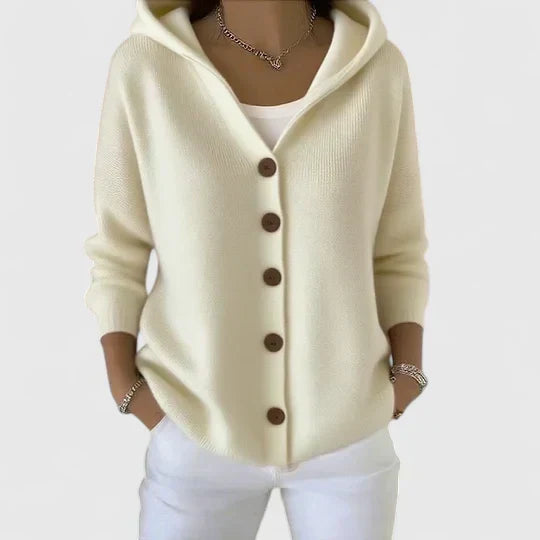 Women's Long Hooded Button Front Cardigan with Pockets