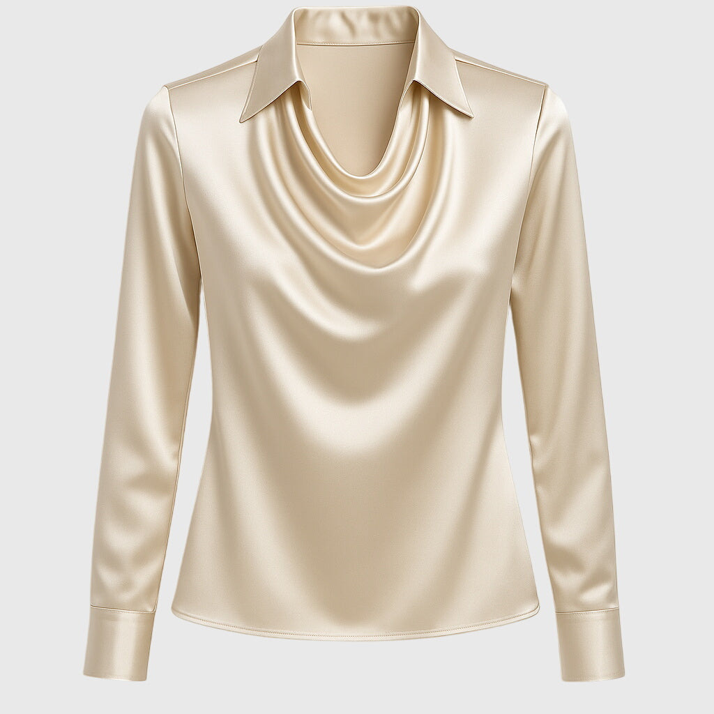 Draped Collared Blouse