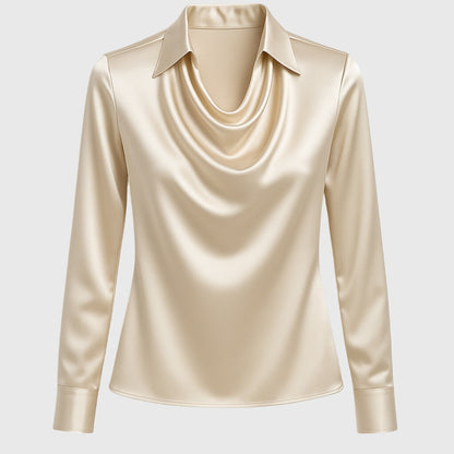 Draped Collared Blouse