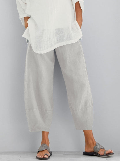 Relaxed Baggy Seamed Unpatterned Curved Short Trousers