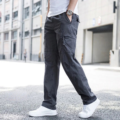 Pleatless Banded Zippered Baggy Uncuffed Long Trouser