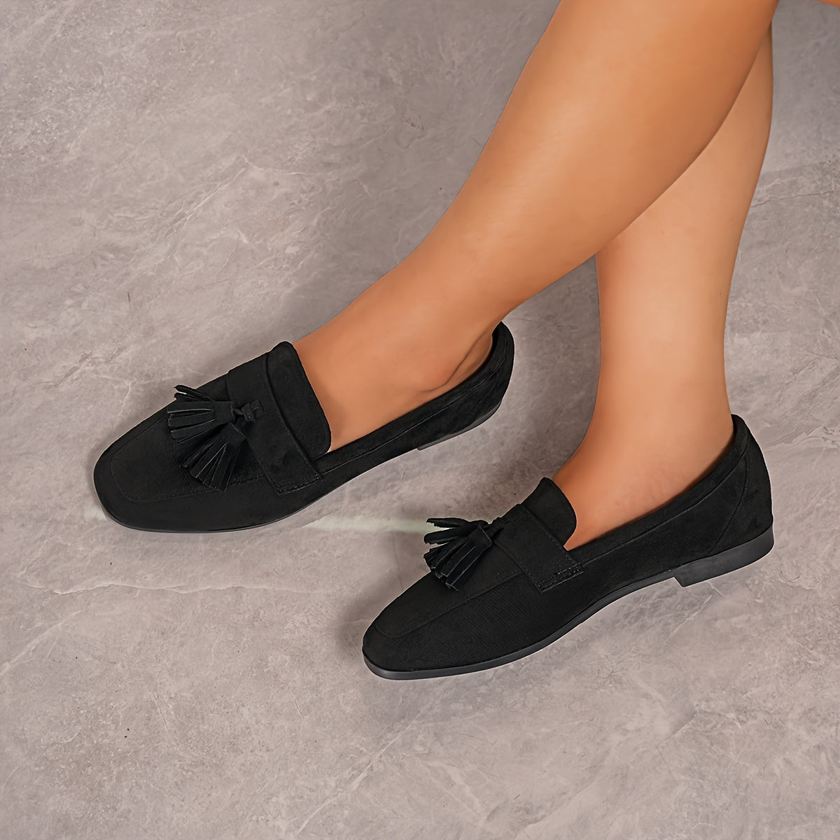 Women's Tasselled Round Toe Flat Loafers