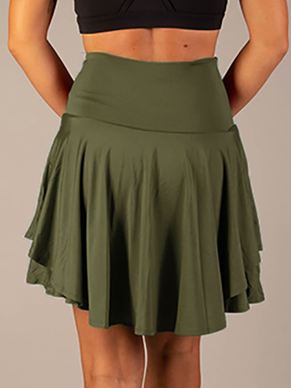 Layered Flared Short Gathered Skirt