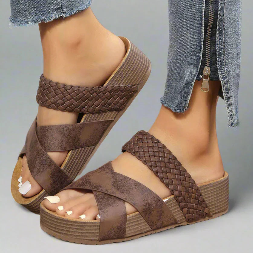 Woven Crisscross Open Sandals