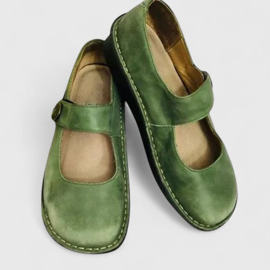 Adjustable Hook And Loop Strap Flat Shoes
