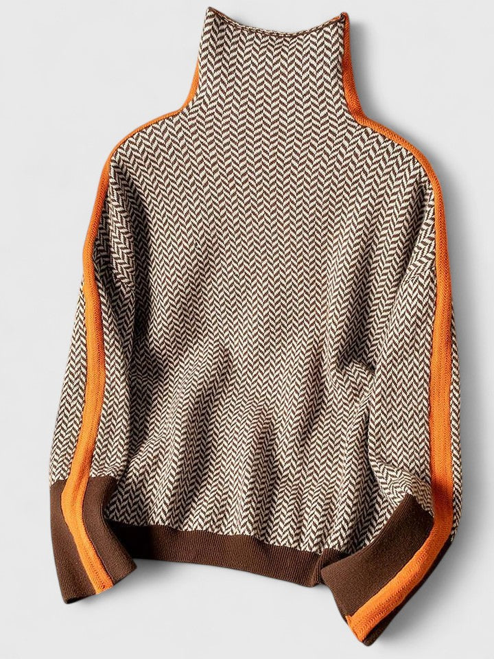 Women's High Neck Long Sleeve Chunky Knit Sweater
