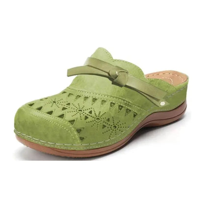 Patterned Round Toe Slip On Sandals