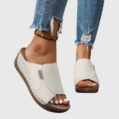 Stitched Wedge Sandals