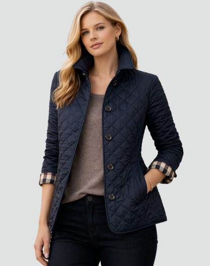 Collared Quilted Regular Fit Jacket For Women