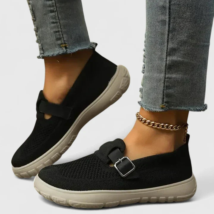 Women's Buckle Strap Slip-On Loafer Sneakers