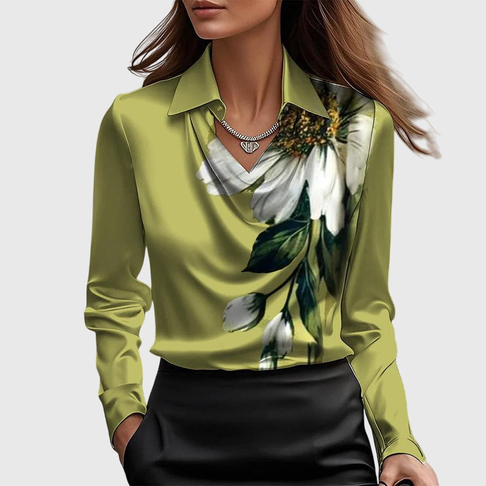 Draped Collared Blouse