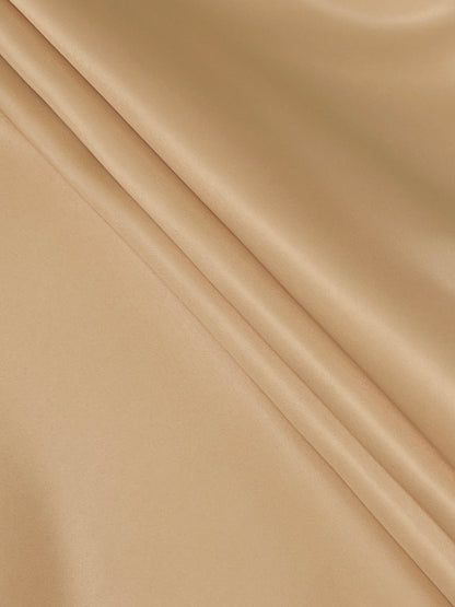 Lapel Neck Crisscross Satin A Line Maxi Dress
