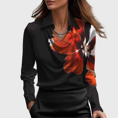 Draped Collared Blouse