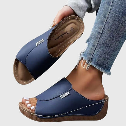 Stitched Wedge Sandals