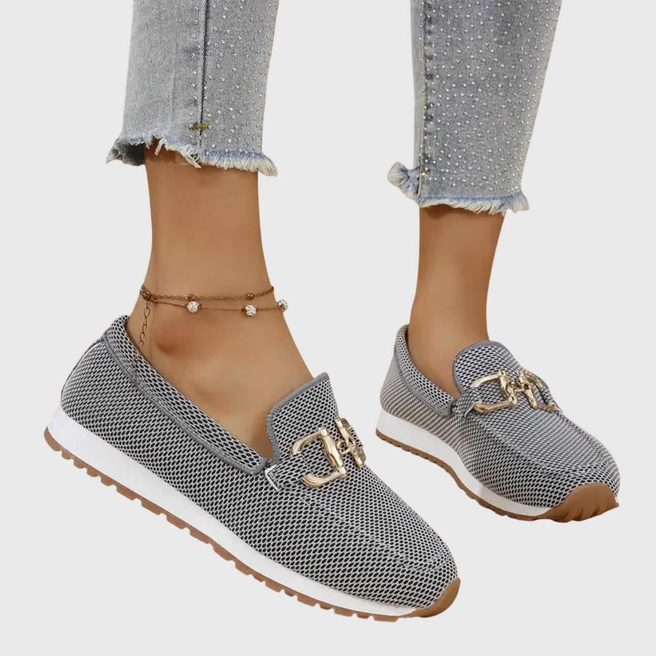 Low Heel Slip On Textured Loafer