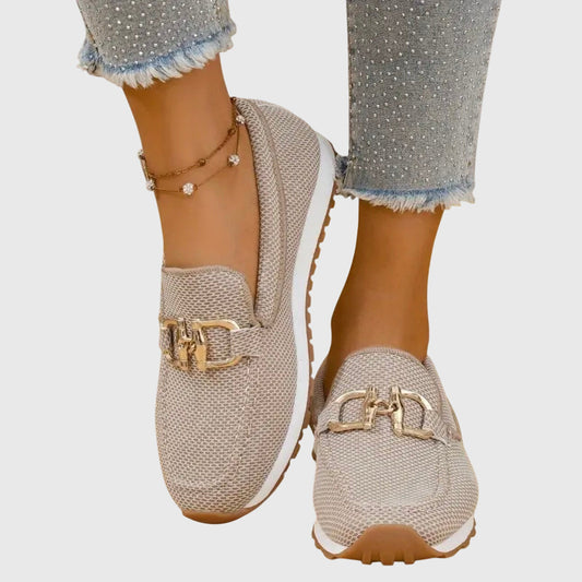 Low Heel Slip On Textured Loafer