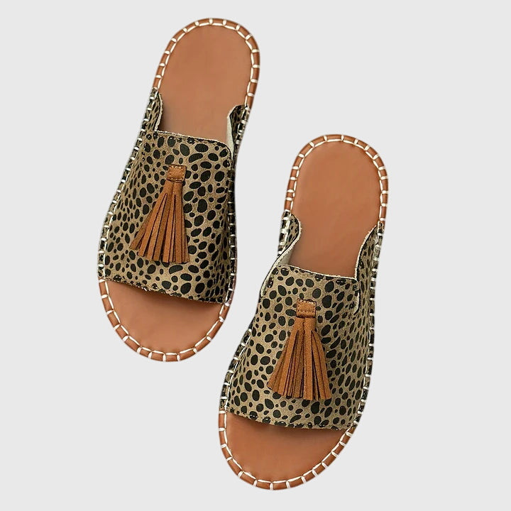 Tassel Open-Toe Flat Sandals