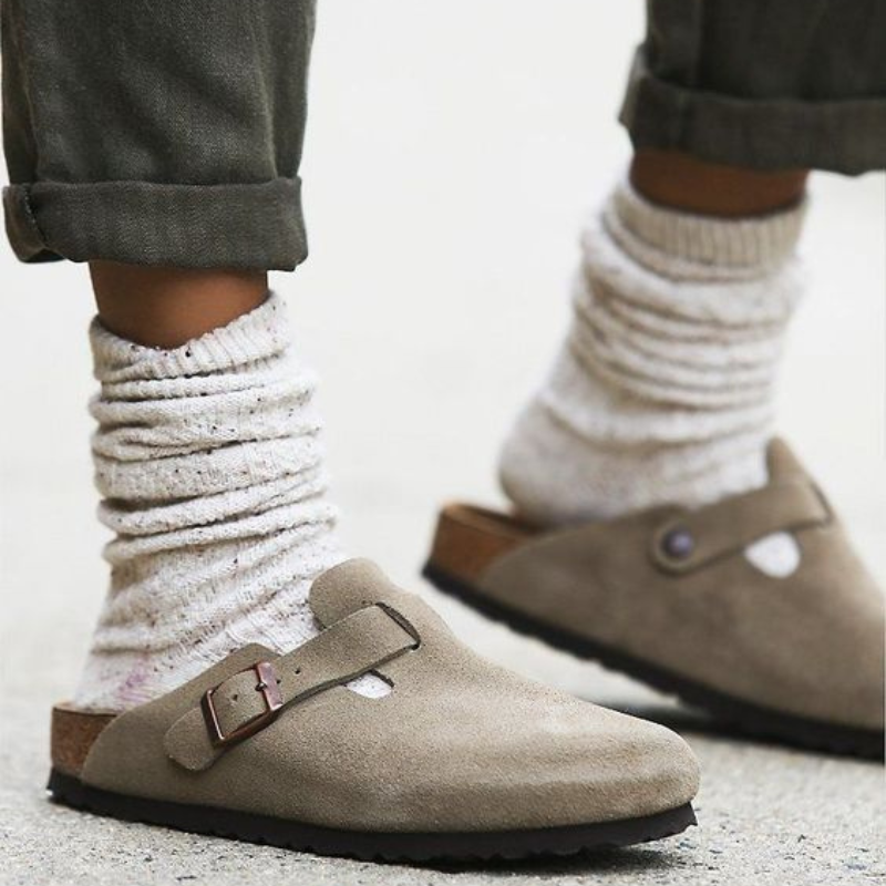 Solid Adjustable Buckle Slip On Closed Toe Sandals