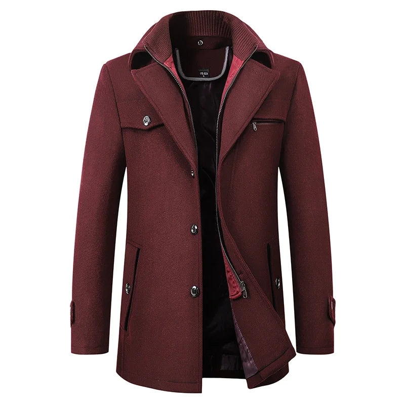Notch Collar Long Sleeve Winter Jacket For Men