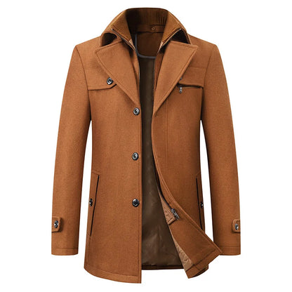 Notch Collar Long Sleeve Winter Jacket For Men
