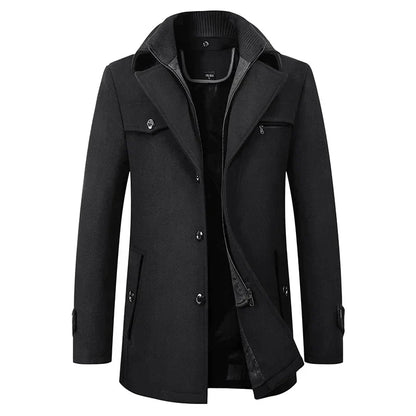 Notch Collar Long Sleeve Winter Jacket For Men