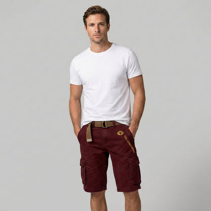 Straight Leg Washed Flap Pocket Shorts