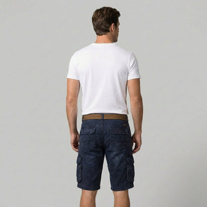 Straight Leg Washed Flap Pocket Shorts