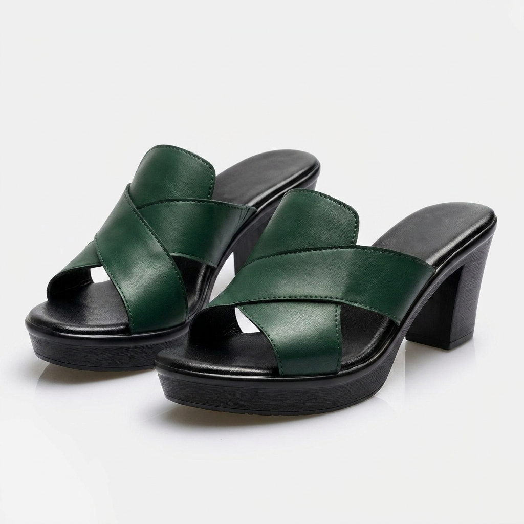 Platform Block Heeled Open Toe Crisscross Sandals