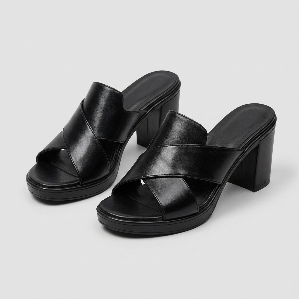 Platform Block Heeled Open Toe Crisscross Sandals