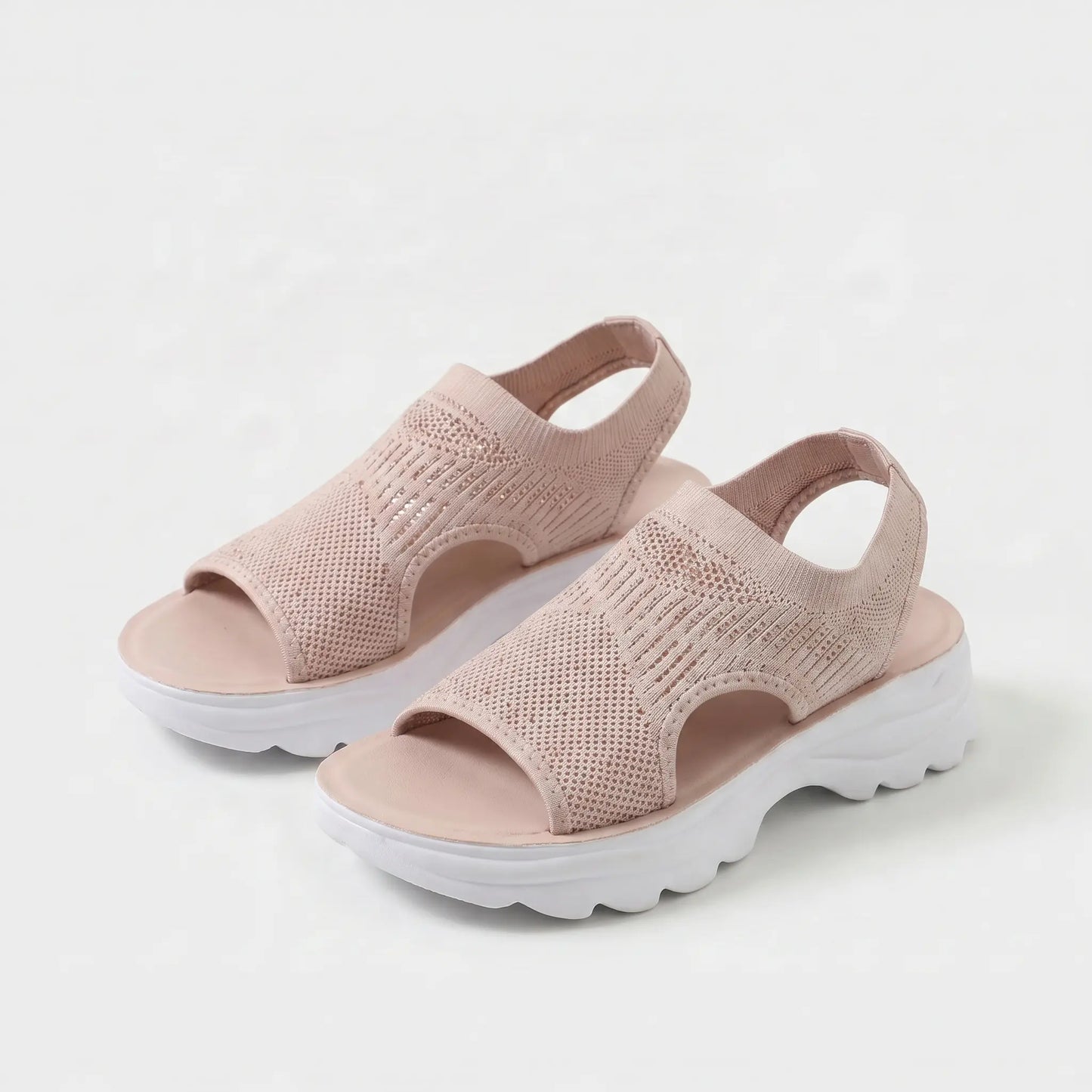 Platform Thick Sole Open Toe Mesh Slingback Sandals