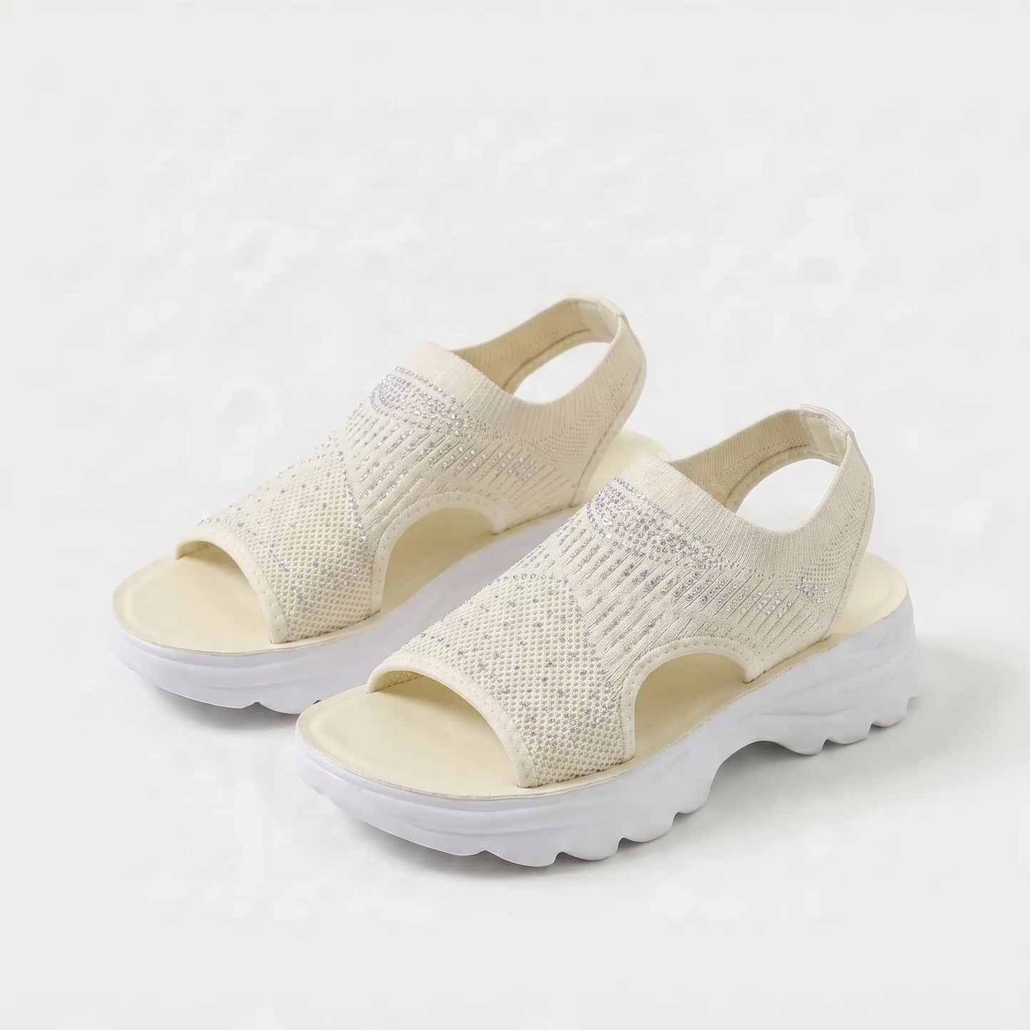 Platform Thick Sole Open Toe Mesh Slingback Sandals