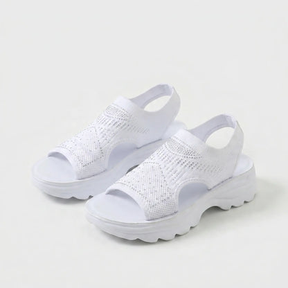 Platform Thick Sole Open Toe Mesh Slingback Sandals