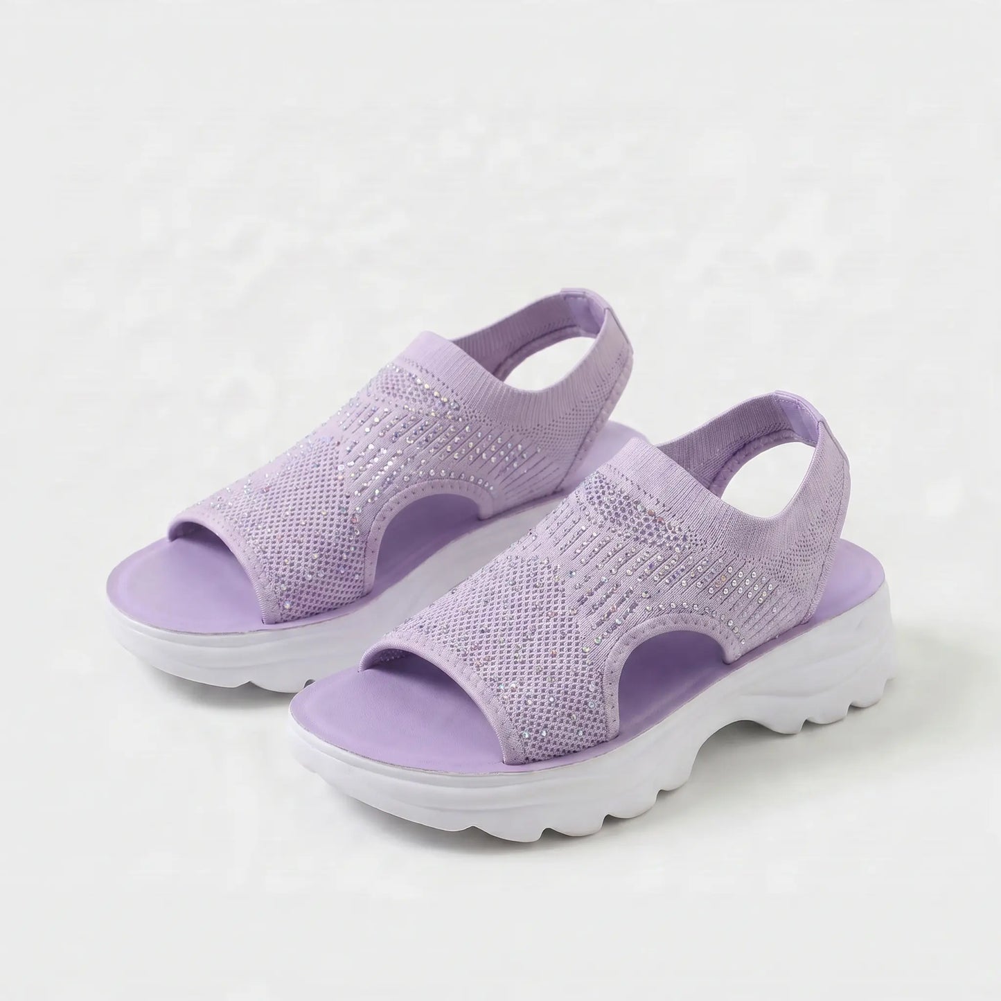 Platform Thick Sole Open Toe Mesh Slingback Sandals