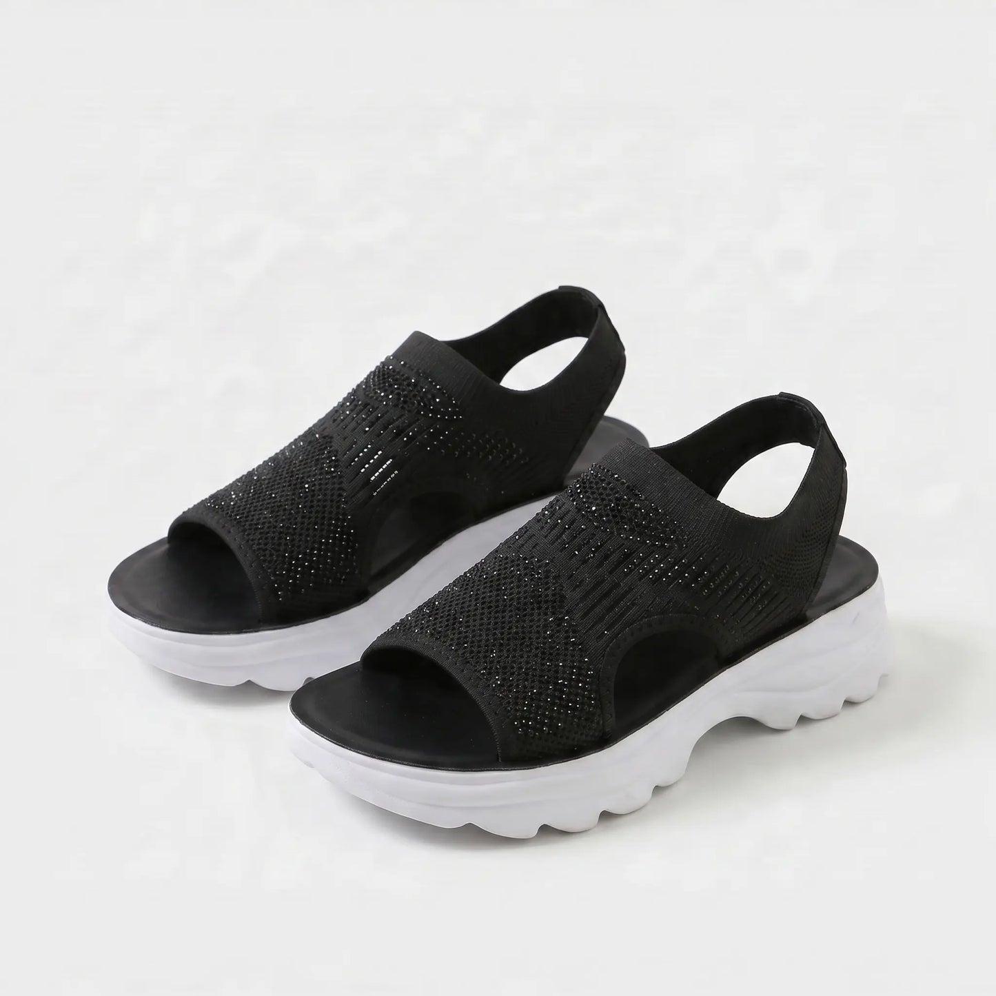Platform Thick Sole Open Toe Mesh Slingback Sandals