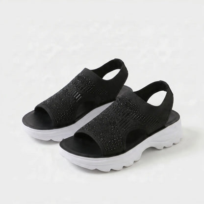 Platform Thick Sole Open Toe Mesh Slingback Sandals