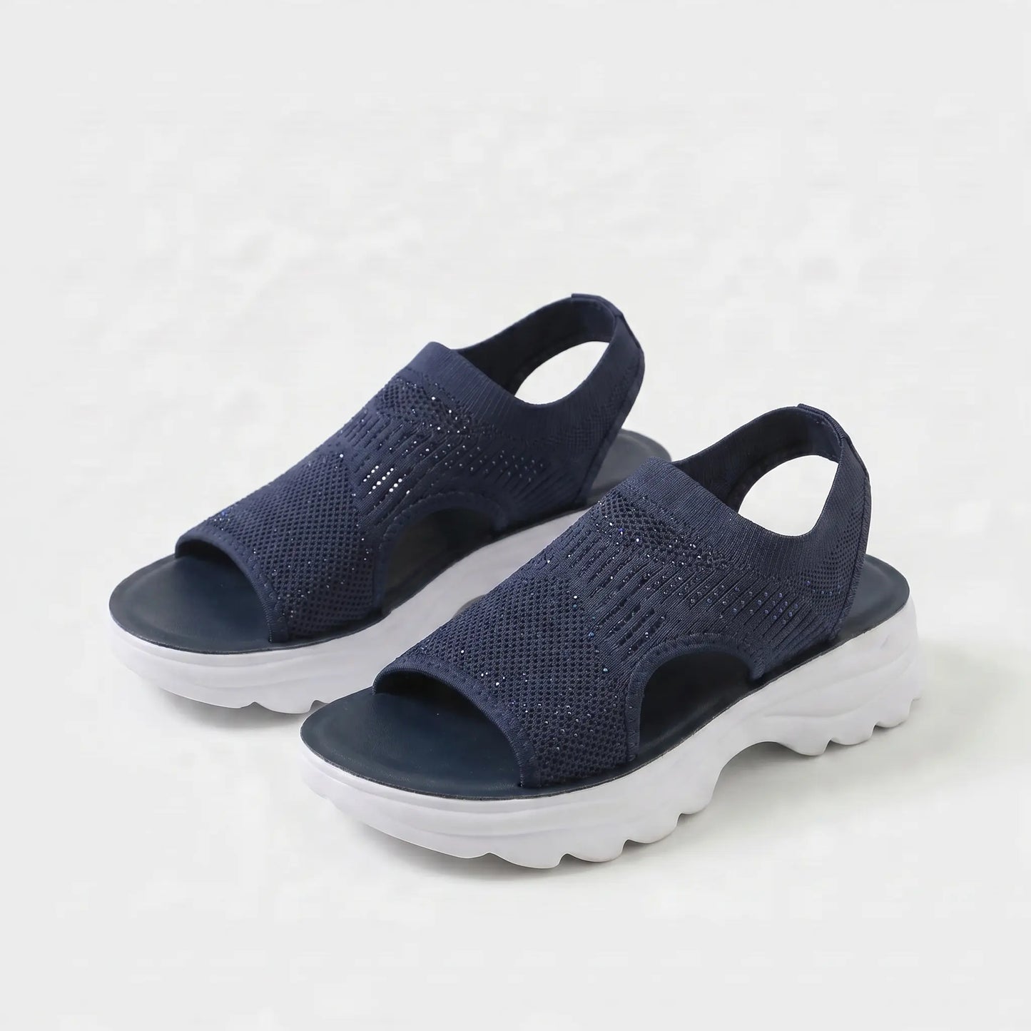 Platform Thick Sole Open Toe Mesh Slingback Sandals