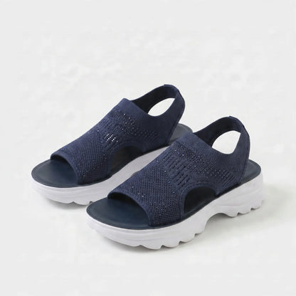 Platform Thick Sole Open Toe Mesh Slingback Sandals