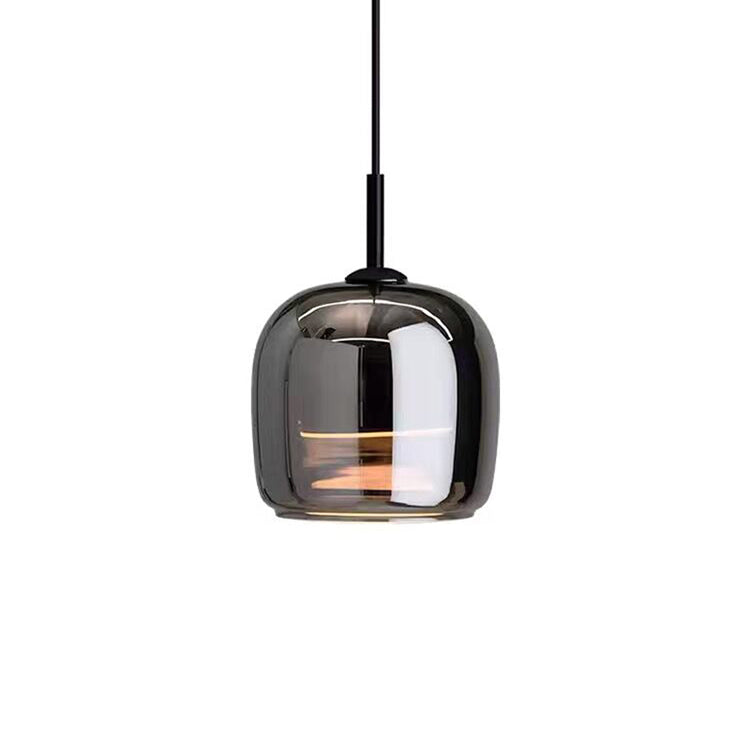 Smoked Glass Capsule Pendant Light
